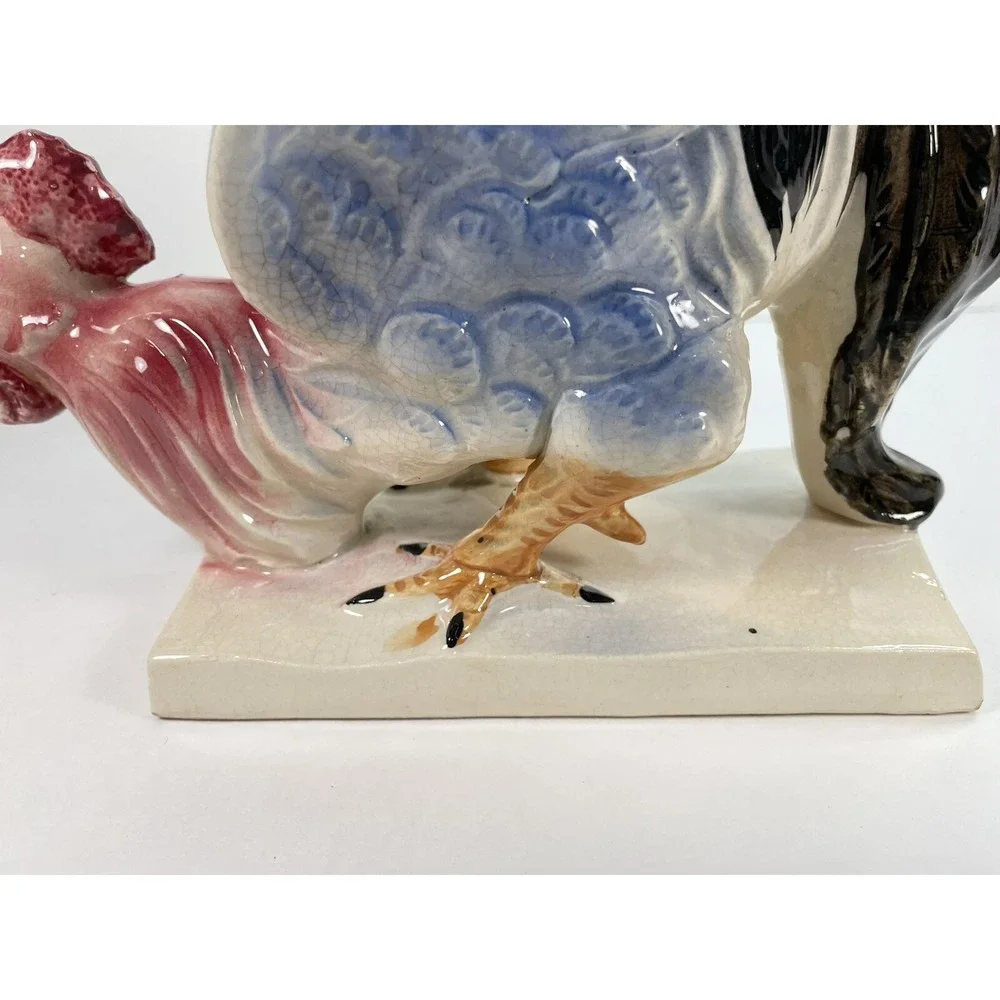 Vintage MCM Ceramic Rooster Planter Figurine Made In Japan